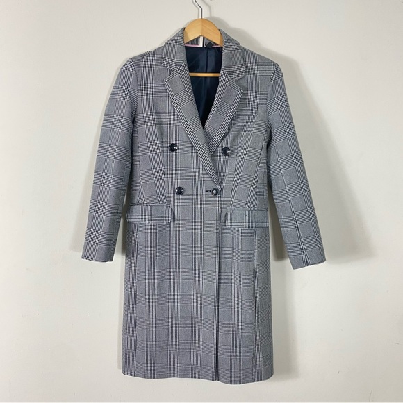 TOPSHOP Double Breasted Houndstooth Coat - US 2 - Picture 7 of 16